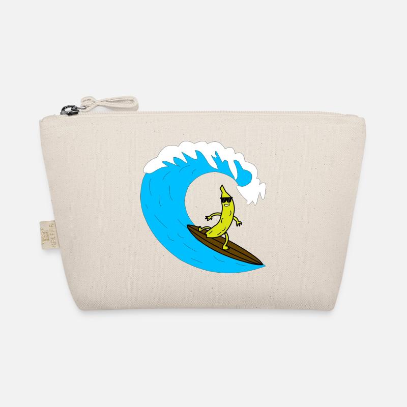 Bananen-Surfer auf Welle - Bio-Täschchen - Natur