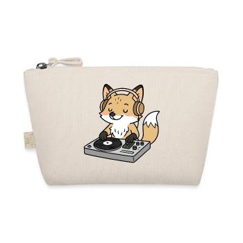 A fox as a DJ with headphones at the mixing desk - Organic Pouch - nature - Front