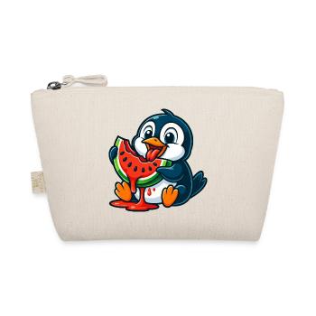 Süßer Pinguin Melone Obst Cartoon Arktis Frucht - Bio-Täschchen - Natur - Vorne