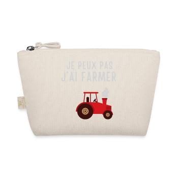 Humorous farmer in tractor - Organic Pouch - nature - Front
