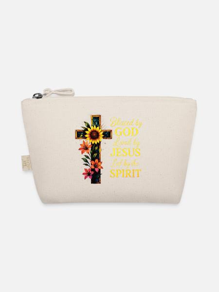 Geliebt von Jesus Christliches Kreuz - Bio-Täschchen - Natur