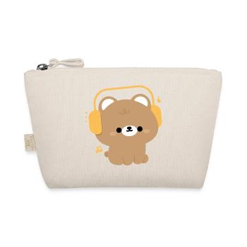 Ours adorable avec casque design - Trousse biologique - nature - Devant