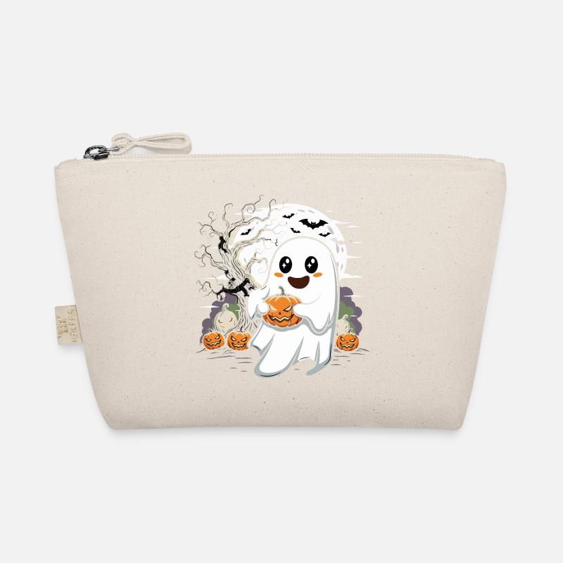 Cute Ghost with Jack-O-Lantern Organic Pouch