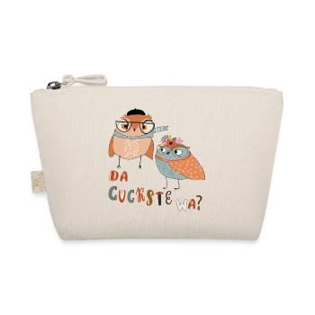 Playful owls with glasses and flower wreath - Organic Pouch - nature - Front