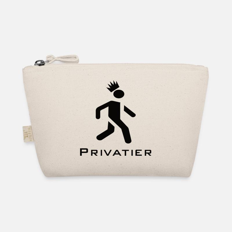Privatier - Runner mit Krone Design schwarz Bio-Täschchen