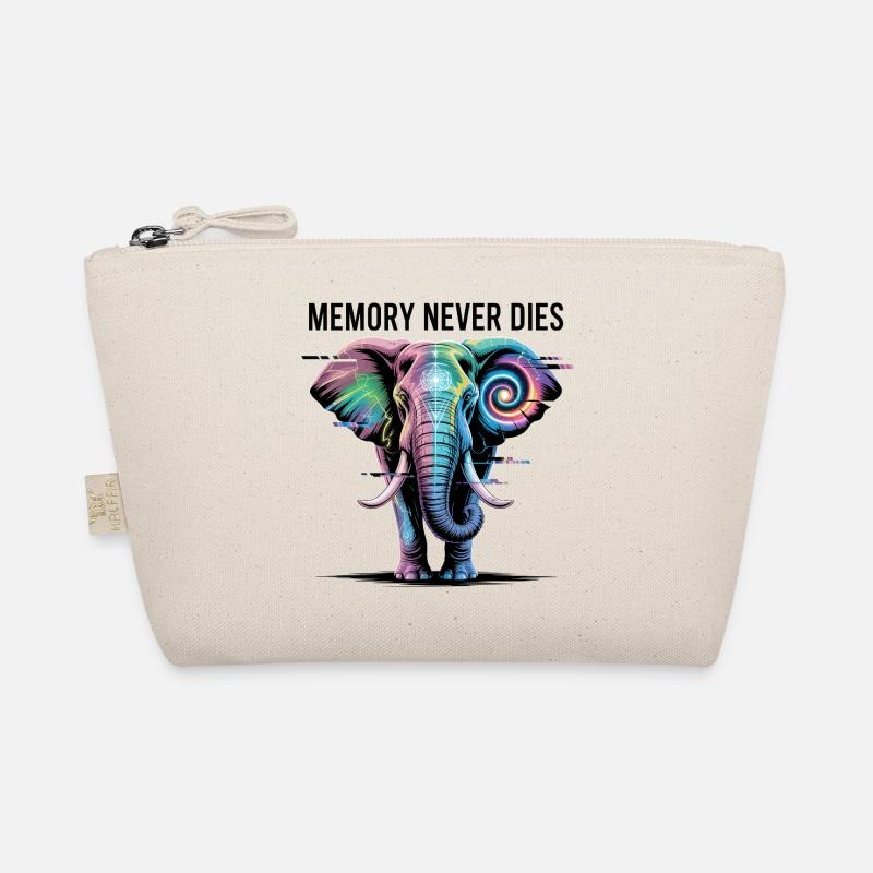Psychedelic Elephant with Cosmic Spiral Organic Pouch