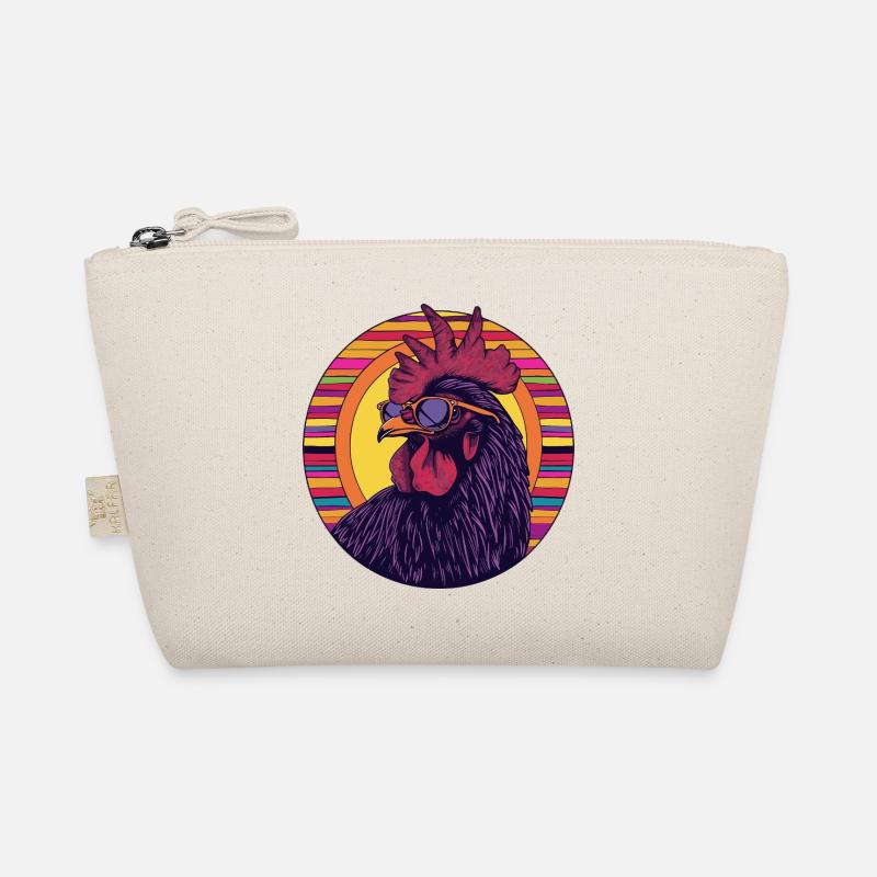 Silhouette de coq élégante aux couleurs rétro Trousse biologique