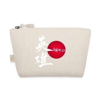 Das Wort Held auf Japanisch (weiß) - Bio-Täschchen - Natur - Vorne