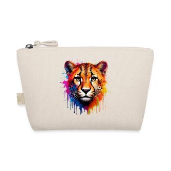 Vivid Cheetah Portrait Art Design - Organic Pouch - nature - Front