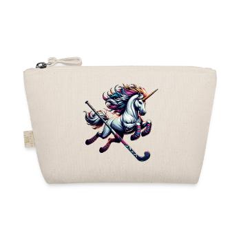 Eishockey Einhorn Mit Schläger Fantasy Power - Organic Pouch - nature - Front