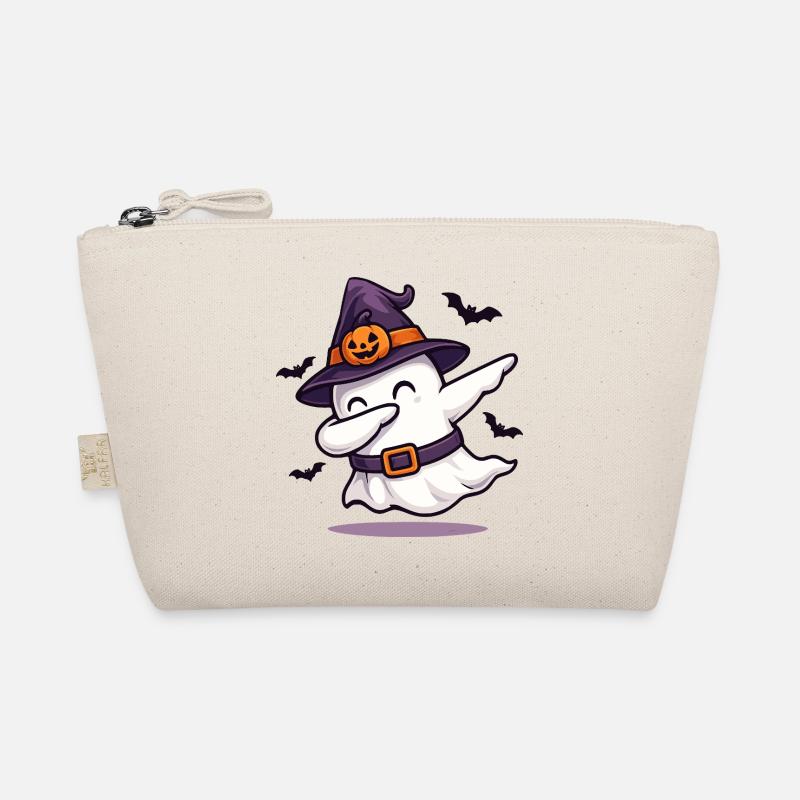 Dabbing Ghost with Witch Hat – Halloween Shirt Organic Pouch