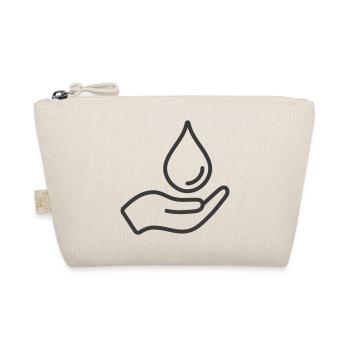 Hand Holding Water Drop Line Icon Logo - Organic Pouch - nature - Front