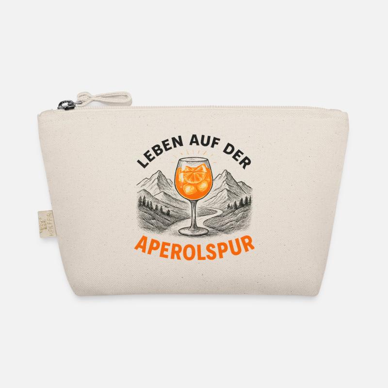 Leben auf der Aperolspur Spritz Humor Geschenkidee Bio-Täschchen