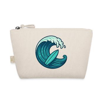 Surf Wave – Retro Surfboard Design - Organic Pouch - nature - Front