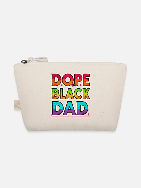 Cool Black Dad Rainbow Design - Organic Pouch - nature - Front