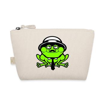 Frog Sir Mr. Rich Gangster Glasses Hat Tie - Organic Pouch - nature - Front