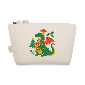 Festive Dragon with Gifts - Organic Pouch - nature - Front
