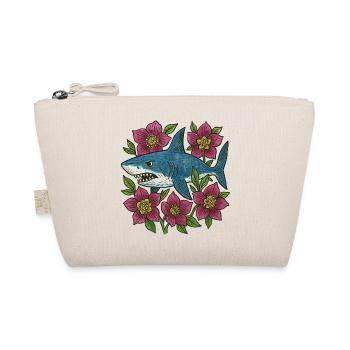 Shark among Crimson Blossoms - Organic Pouch - nature - Front