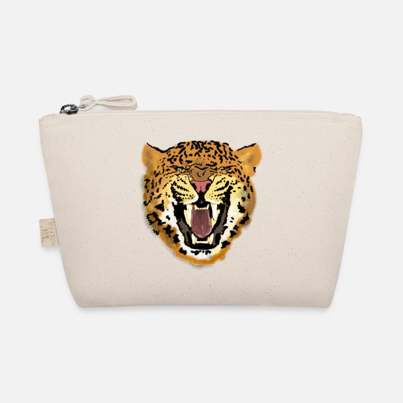 Leopardengesicht Brüllendes Kunstdesign Bio-Täschchen