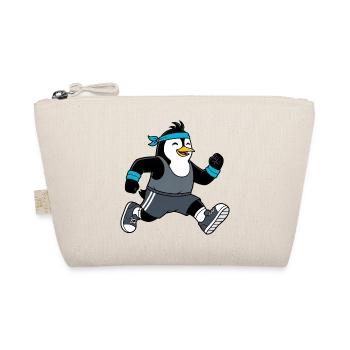 mignon pingouin marathon jogger dessin animé sportif - Trousse biologique - nature - Devant