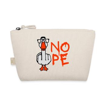 Goose Nope Middle Finger Nerd Geek Horn-Rimmed Glasses Smart - Organic Pouch - nature - Front