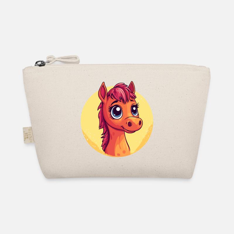 Cuddly Pony Portrait Cartoon Organic Pouch