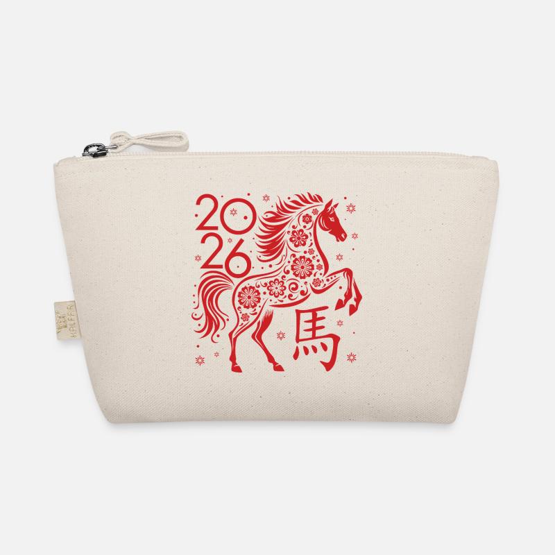 Chinesisches Neujahr des Pferdes 2026 Bio-Täschchen