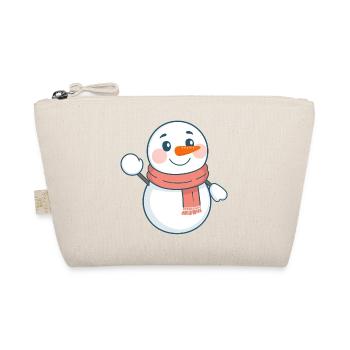 Bonhomme de neige douillet avec écharpe corail - Conception de Noël - Trousse biologique - nature - Devant