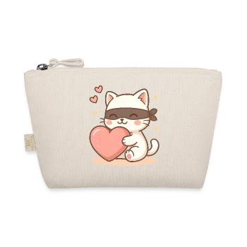 Kawaii Love Bandit – Chat Chibi Voleur de Cœurs - Trousse biologique - nature - Devant