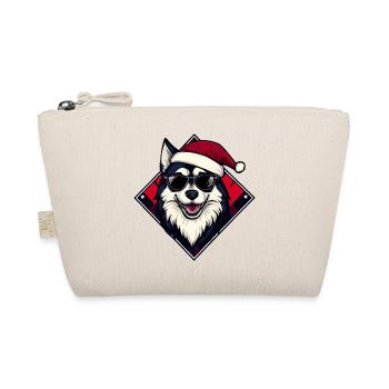 Husky with sunglasses Santa - Organic Pouch - nature - Front