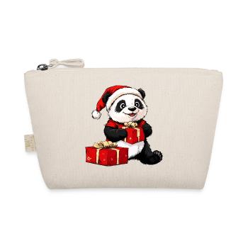 Panda Santa Claus - Organic Pouch - nature - Front
