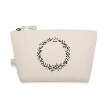 Wreath flower wreath with crown and heart - Organic Pouch - nature - Front