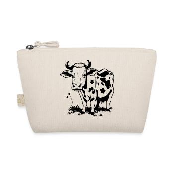 Cow Black Gift Farmer - Organic Pouch - nature - Front