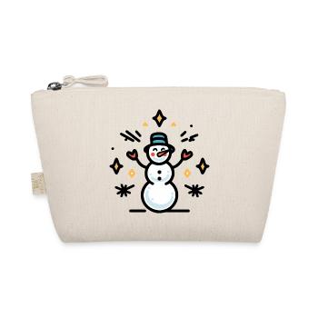 Snowman with glitter sparks - Organic Pouch - nature - Front
