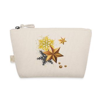 Gold stars for Christmas - Organic Pouch - nature - Front