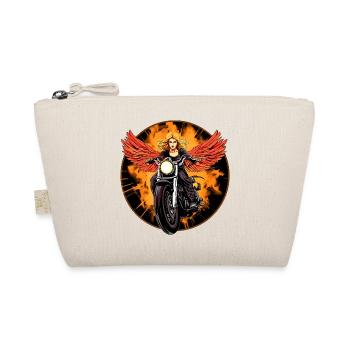 Engel Motorrad / Motorradfahrer Engel - Bio-Täschchen - Natur - Vorne
