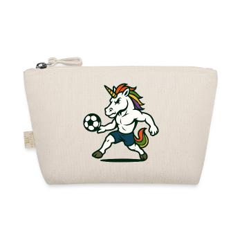 Unicorn Soccer Mascot Preparing to Kick - Organic Pouch - nature - Front