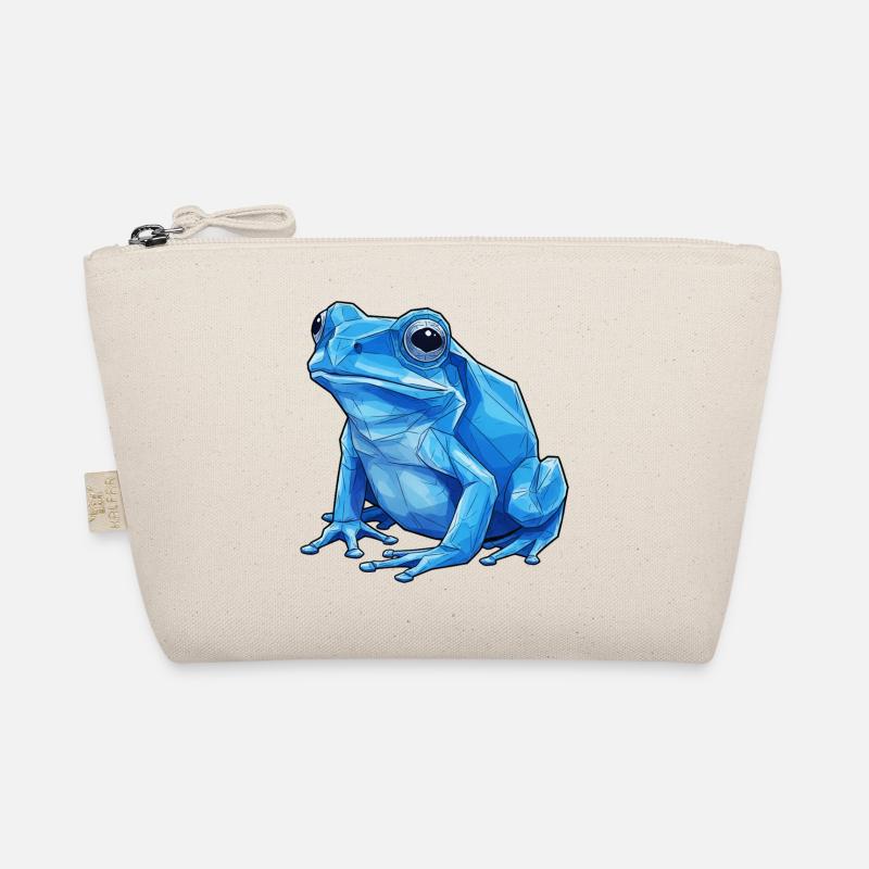 Geometrischer Blauer Frosch Bio-Täschchen