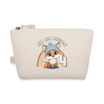 4th Birthday Fox Rainbow Cute Cute - Organic Pouch - nature - Front