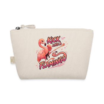 Flamingo Karate Sayings Kicks Like a Flamingo - Organic Pouch - nature - Front
