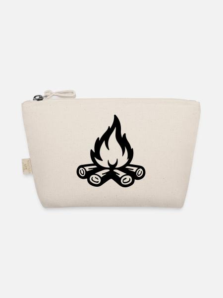 Campfire Symbol Flame - Organic Pouch - nature - Front
