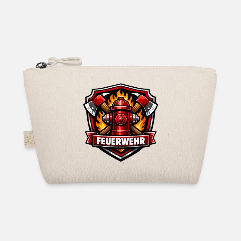 Fire Brigade Logo with Fire Hydrant and Flames Organic Pouch
