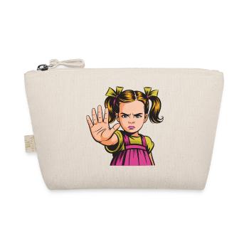 Stop! Angry Girl Cartoon - Organic Pouch - nature - Front
