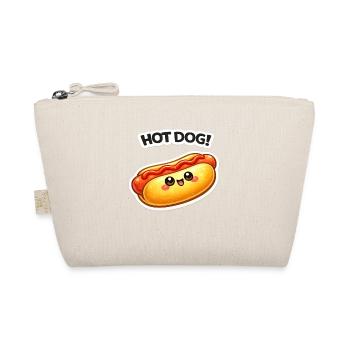 Kawaii Hotdog Sticker Motiv - Bio-Täschchen - Natur - Vorne