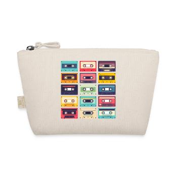 Cassettes Pop Art Pattern - Organic Pouch - nature - Front