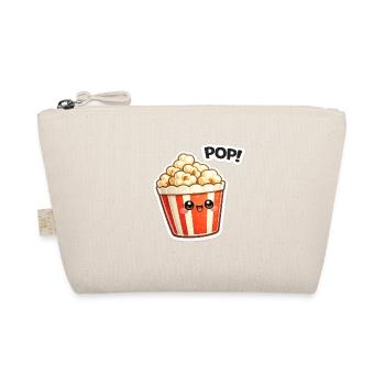 Kawaii Popcorn Lächel-Design - Bio-Täschchen - Natur - Vorne