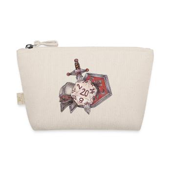 RPG Tabletop D20 Dice Gift Fighter - Organic Pouch - nature - Front