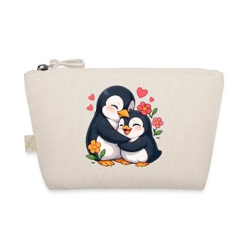 Cuddly Penguin Heart Duo - Organic Pouch - nature - Front