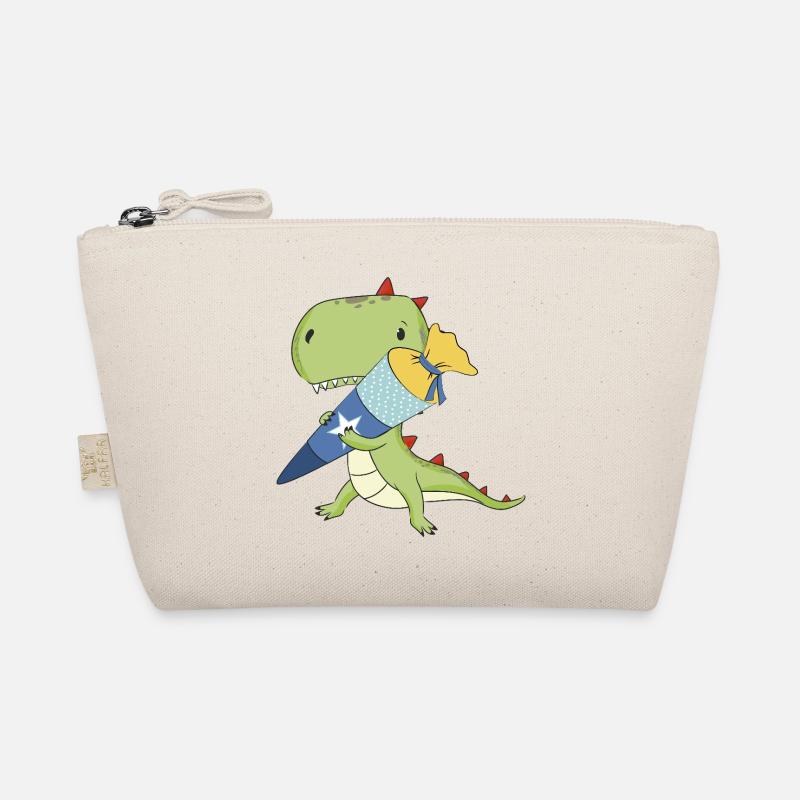 Dino mit Schultüte - Bio-Täschchen - Natur