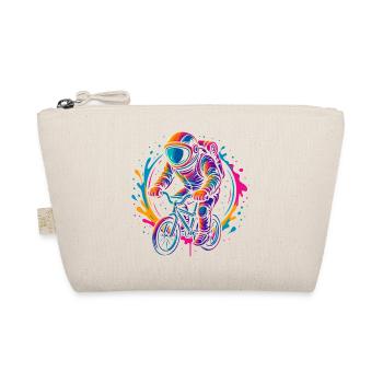Neon astronaut on bike, MTB, mountain bike - Organic Pouch - nature - Front